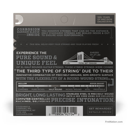 D'Addario D'Addario XL Half Rounds Stainless Guitar String Set - 6-String 12-52 Jazz Light EHR350