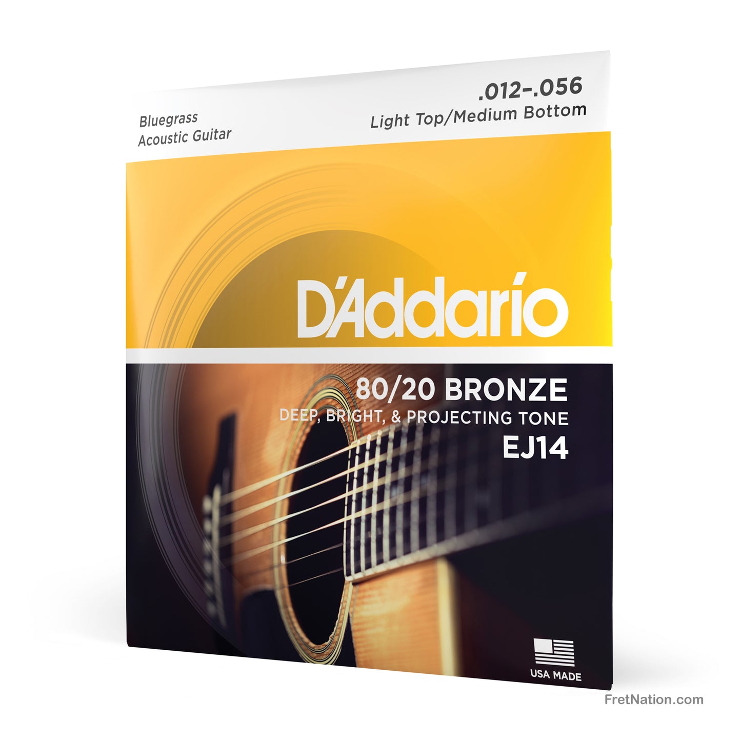 D'Addario D'Addario 80/20 Bronze Acoustic Guitar Strings - 6-String 12-56 Light Medium EJ14