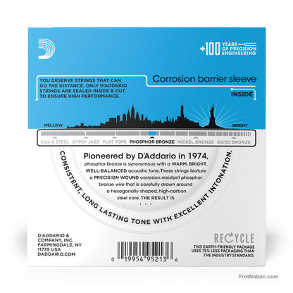 D'Addario D'Addario Phosphor Bronze Acoustic Guitar 10-Pack - 6-String 12-53 Light EJ26-10P