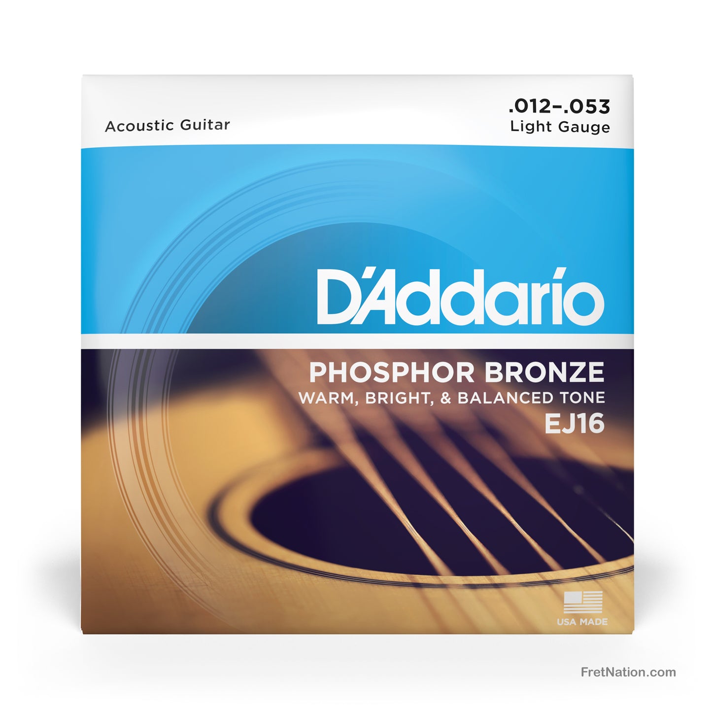 D'Addario D'Addario Phosphor Bronze Acoustic Guitar Strings - 6-String 12-53 Light EJ26