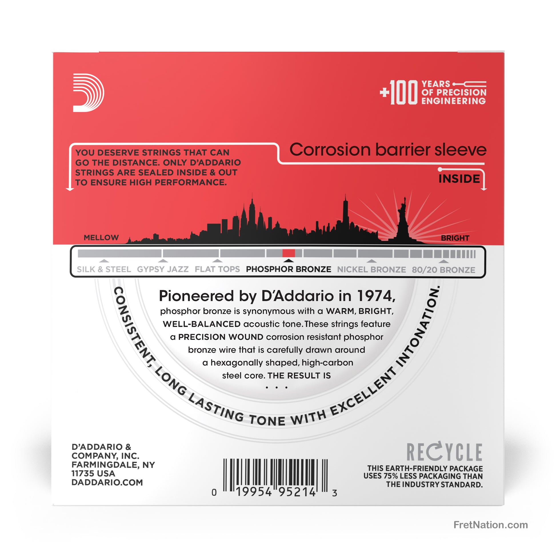 D'Addario D'Addario Phosphor Bronze Acoustic Guitar 10-Pack - 6-String 13-56 Medium EJ17-10P