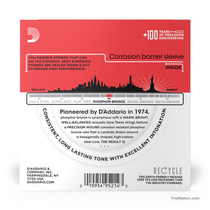 D'Addario D'Addario Phosphor Bronze Acoustic Guitar 10-Pack - 6-String 13-56 Medium EJ17-10P