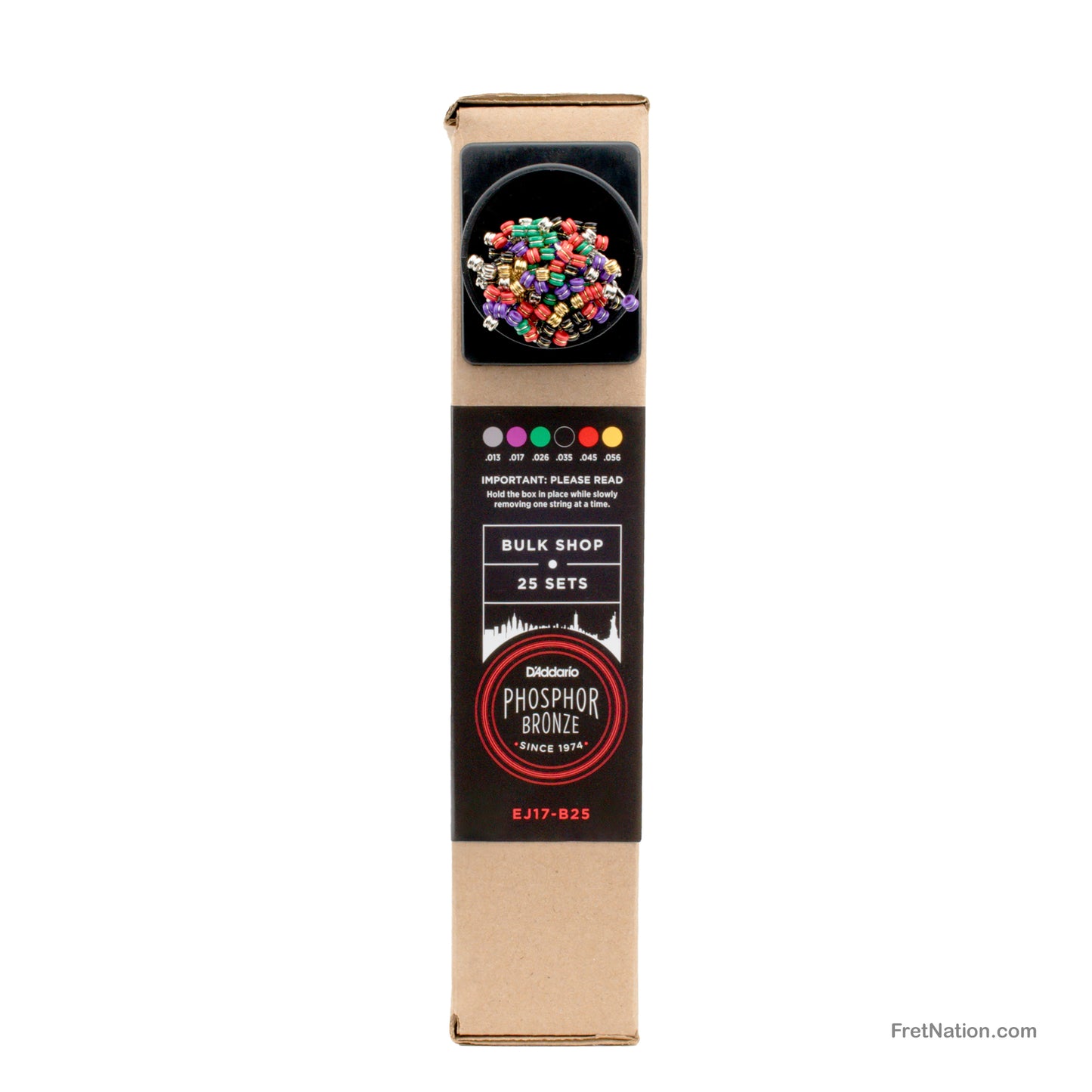 D'Addario D'Addario Phosphor Bronze Acoustic Guitar Bulk 25-Pack - 6-String 13-56 Medium EJ17-B25