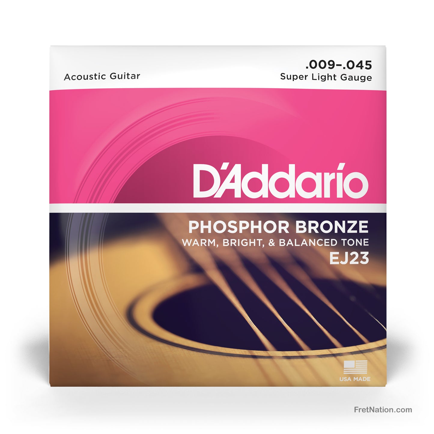 D'Addario D'Addario Phosphor Bronze Acoustic Guitar Strings - 6-String 09-45 Super Light EJ23
