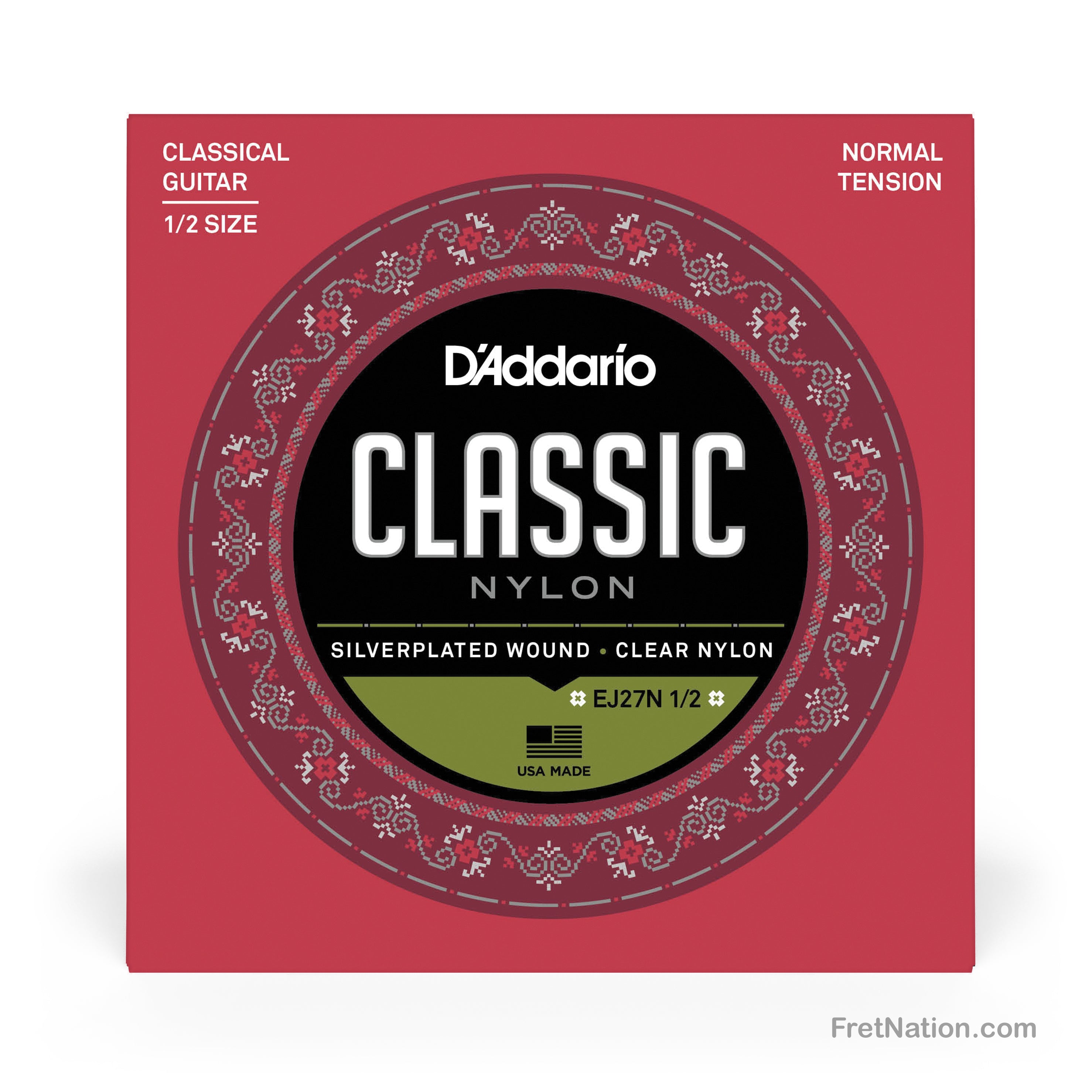 D'Addario D'Addario Classic Nylon Student Classical 1/2-Size Guitar Strings - 29-45 Normal EJ27N1/2