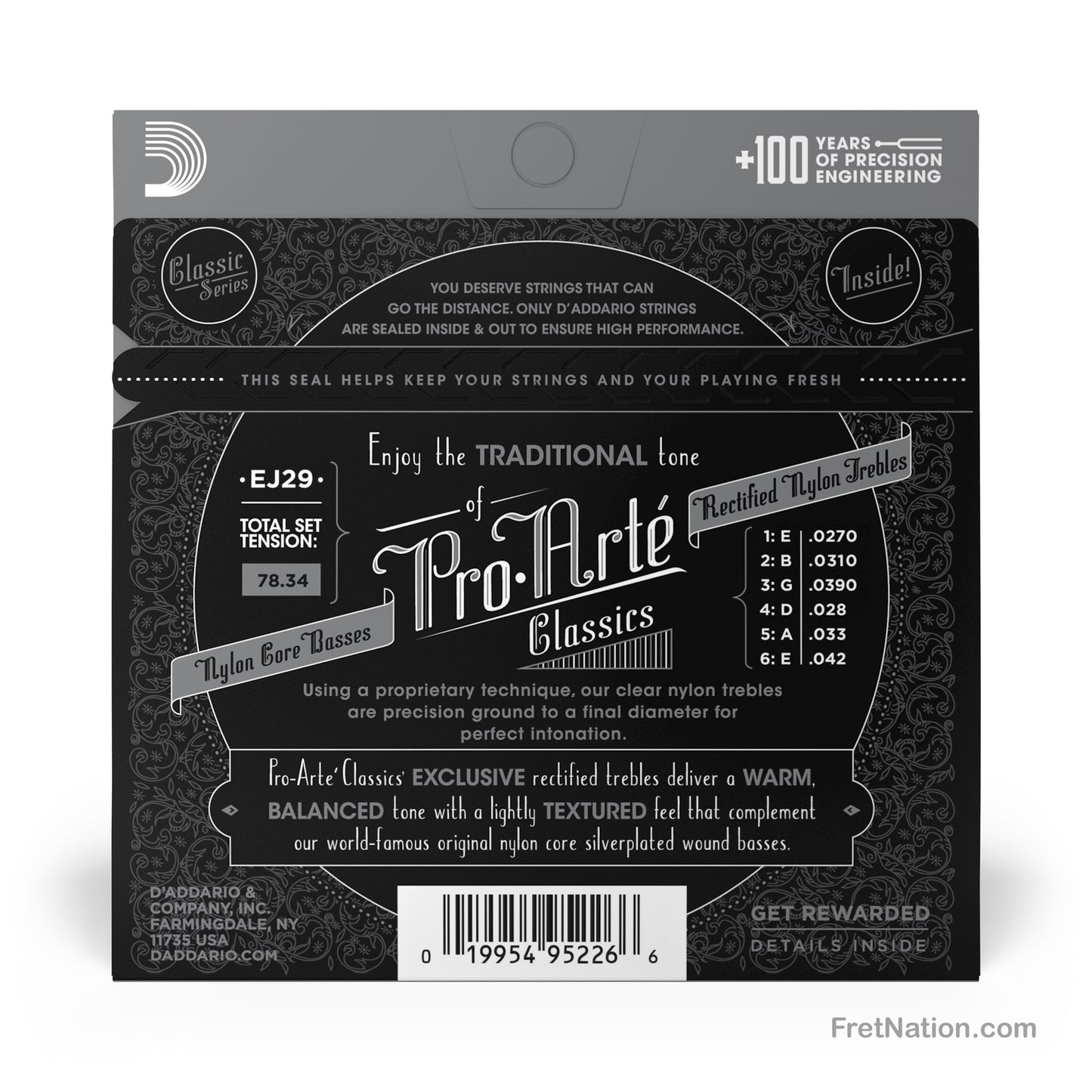 D'Addario D'Addario Pro-Arte Rectified Nylon Classical Guitar Strings - 27-42 Moderate EJ29