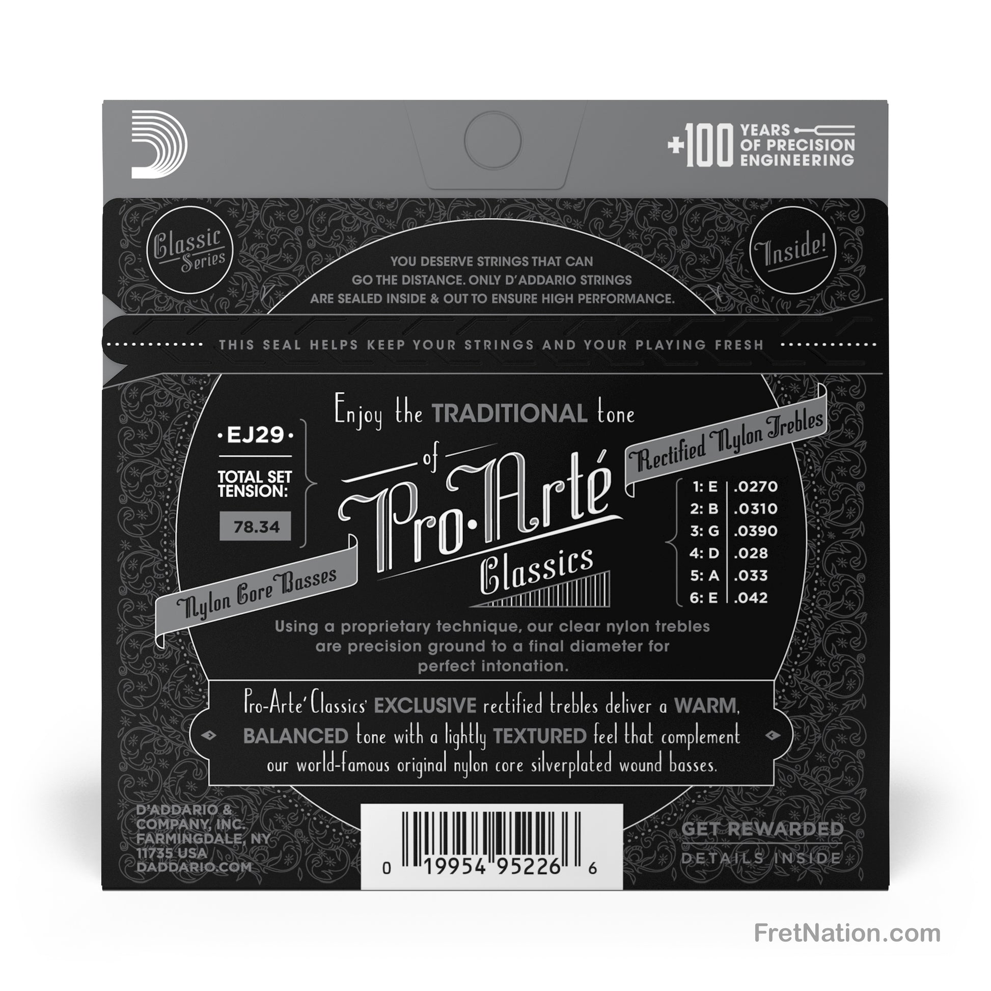 D'Addario D'Addario Pro-Arte Rectified Nylon Classical Guitar Strings - 27-42 Moderate EJ29