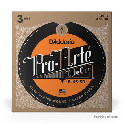 D'Addario D'Addario Pro-Arte Nylon Classical Guitar 3-Pack - 27.5-42 Light EJ43-3D