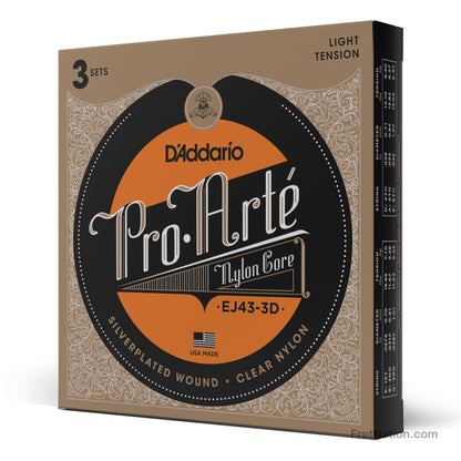 D'Addario D'Addario Pro-Arte Nylon Classical Guitar 3-Pack - 27.5-42 Light EJ43-3D