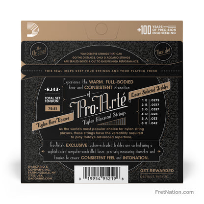 D'Addario D'Addario Pro-Arte Nylon Classical Guitar Strings - 27.5-42 Light EJ43