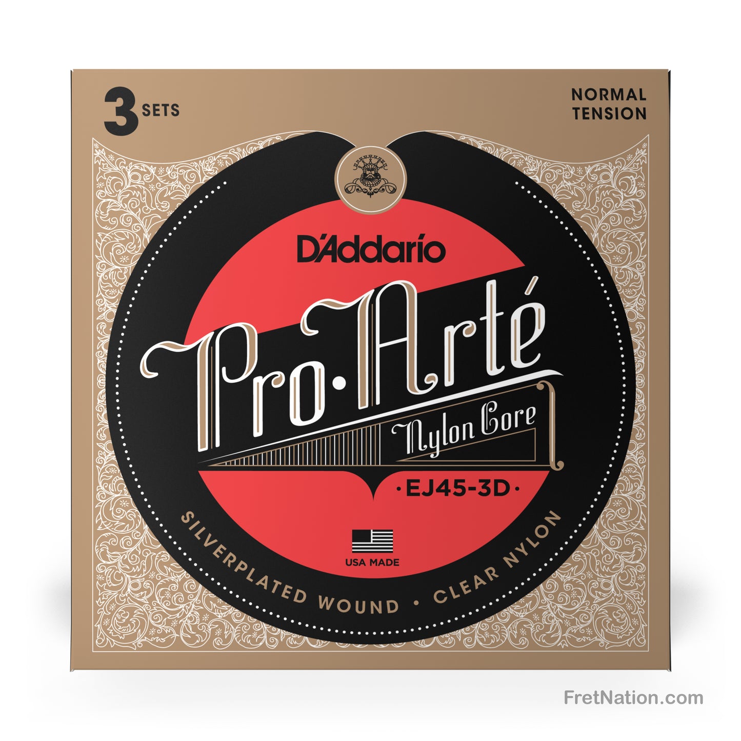 D'Addario D'Addario Pro-Arte Nylon Classical Guitar 3-Pack - 28-43 Normal EJ45-3D