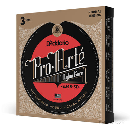 D'Addario D'Addario Pro-Arte Nylon Classical Guitar 3-Pack - 28-43 Normal EJ45-3D