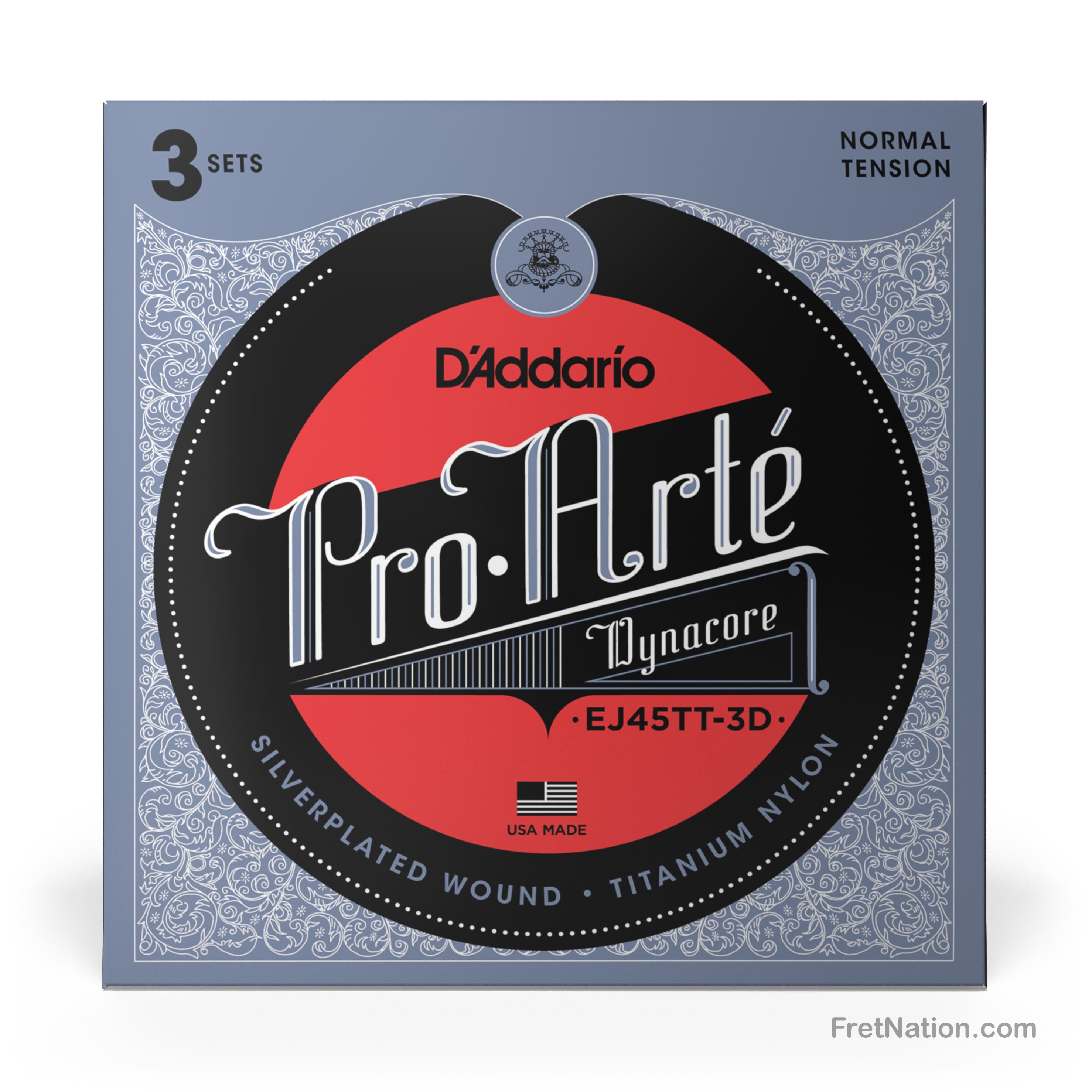 D'Addario D'Addario Pro-Arte Dynacore Classical Guitar 3-Pack- 28-44 Normal EJ45TT-3D