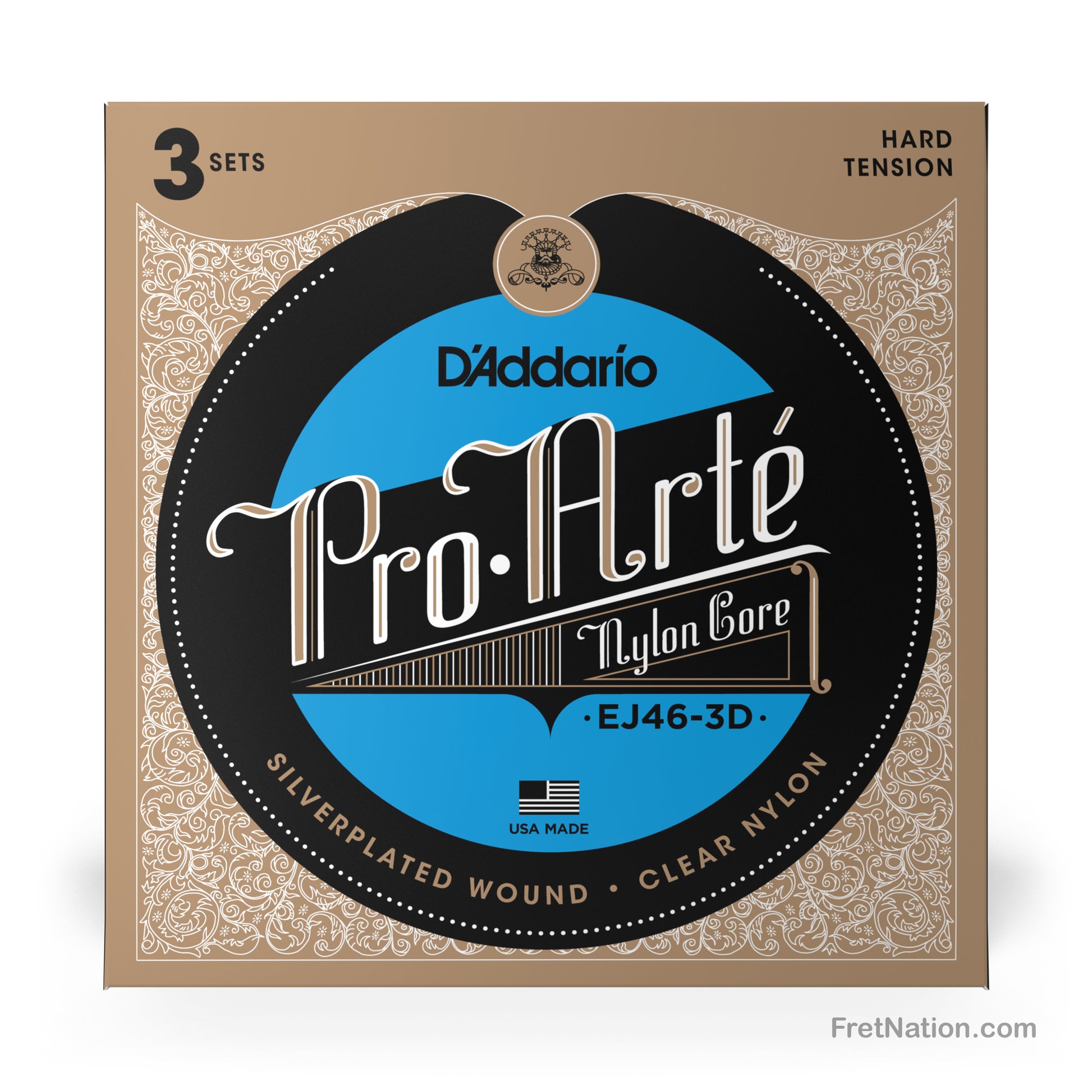 D'Addario D'Addario Pro-Arte Nylon Classical Guitar 3-Pack - 28.5-44 Hard EJ46-3D
