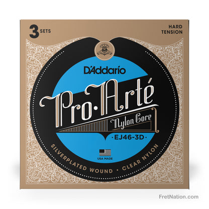 D'Addario D'Addario Pro-Arte Nylon Classical Guitar 3-Pack - 28.5-44 Hard EJ46-3D