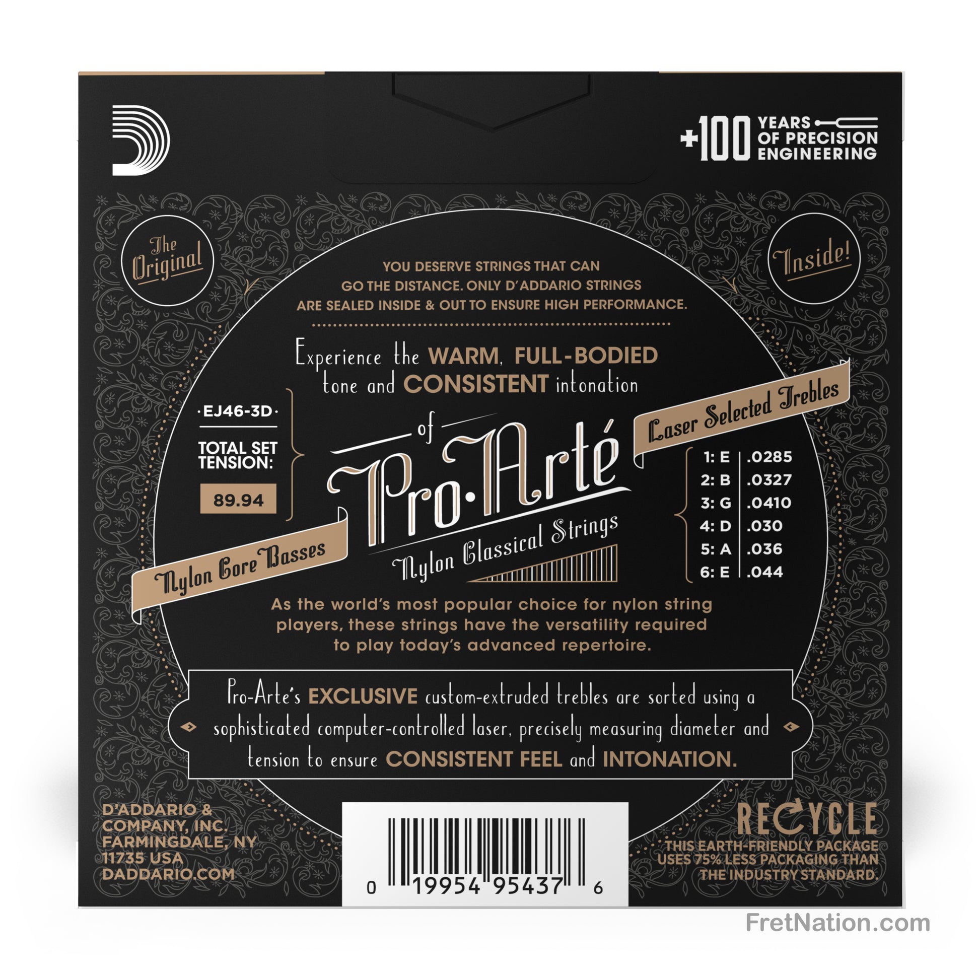 D'Addario D'Addario Pro-Arte Nylon Classical Guitar 3-Pack - 28.5-44 Hard EJ46-3D