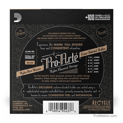 D'Addario D'Addario Pro-Arte Nylon Classical Guitar 3-Pack - 28.5-44 Hard EJ46-3D