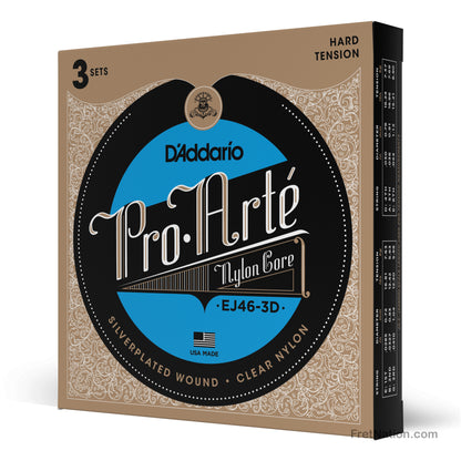 D'Addario D'Addario Pro-Arte Nylon Classical Guitar 3-Pack - 28.5-44 Hard EJ46-3D