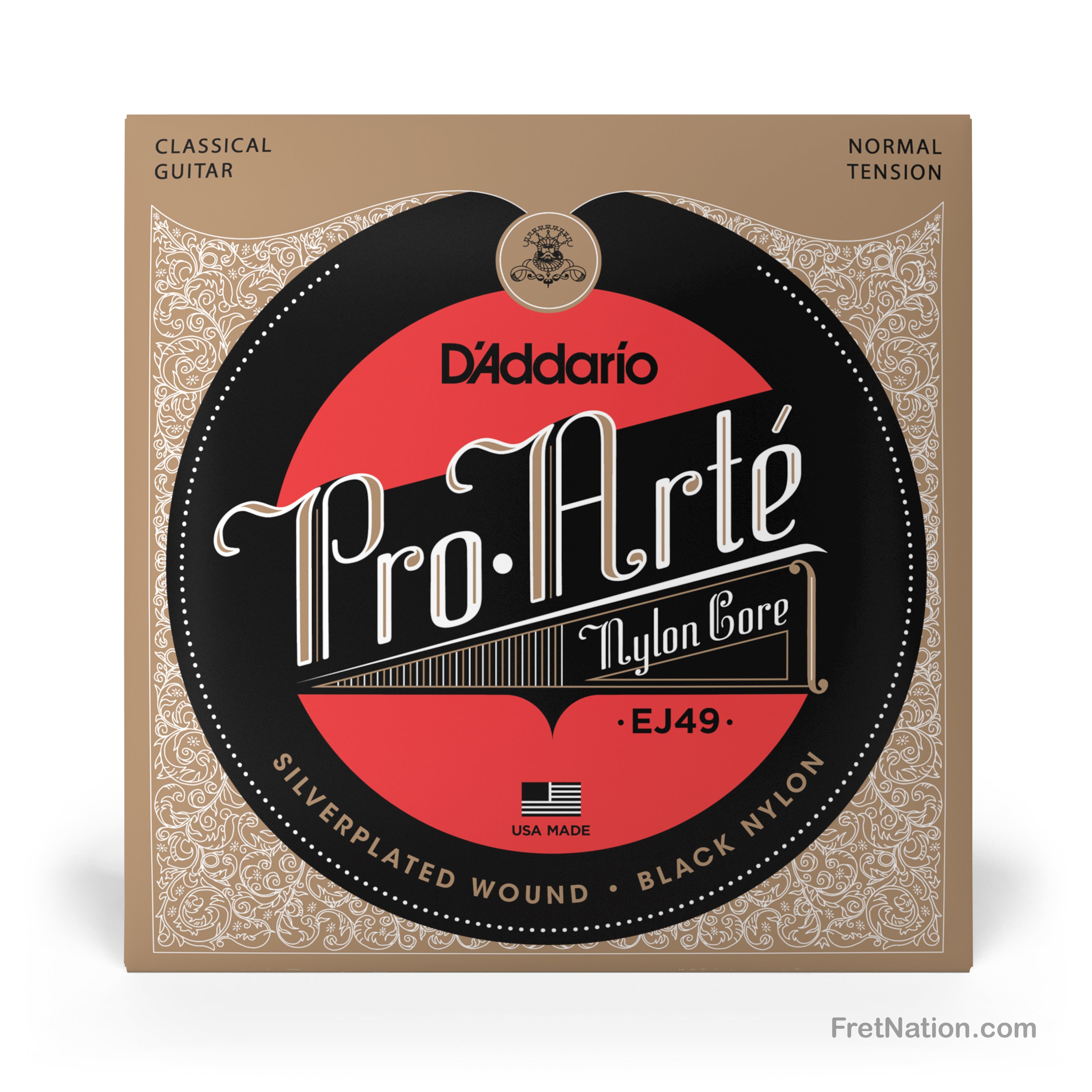 D'Addario D'Addario Pro-Arte Black Nylon Classical Guitar Strings - 28-43 Normal EJ49