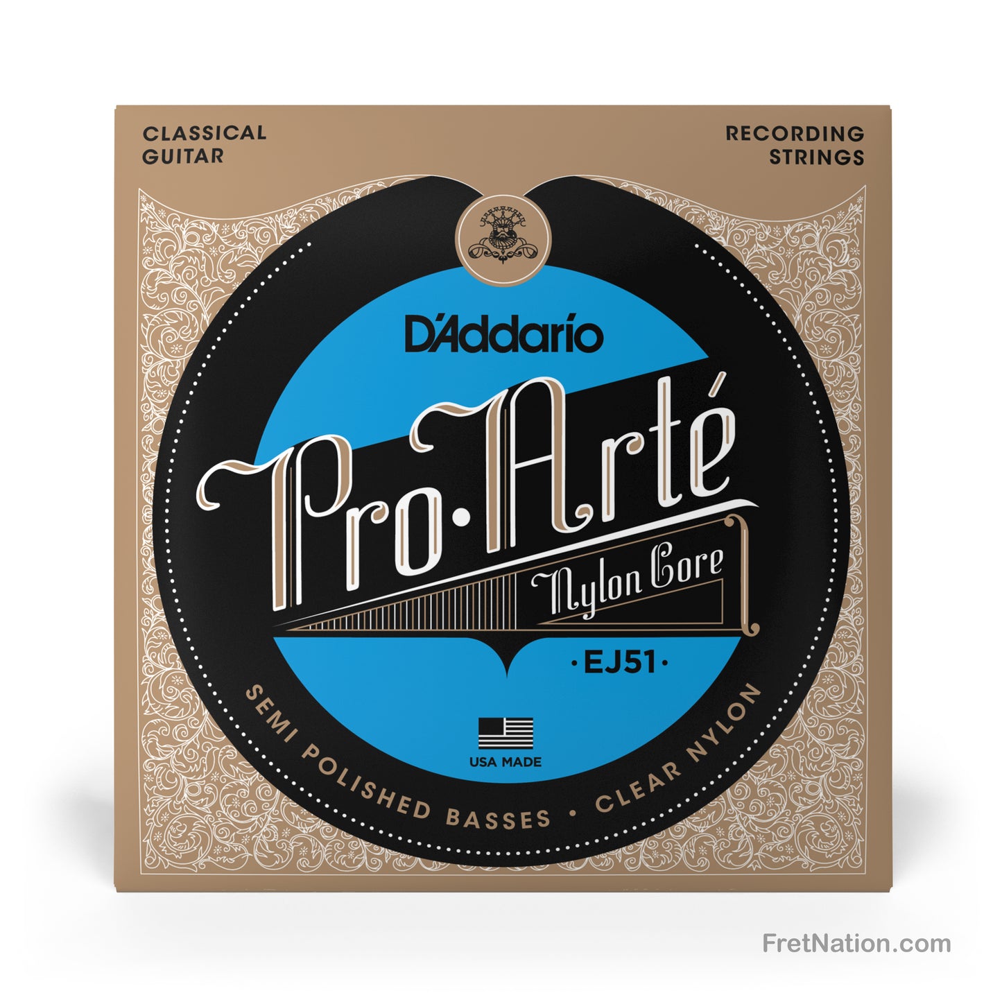 D'Addario D'Addario Pro-Arte Nylon with Polished Basses Classical Guitar Strings - 28.5-42 Hard EJ51