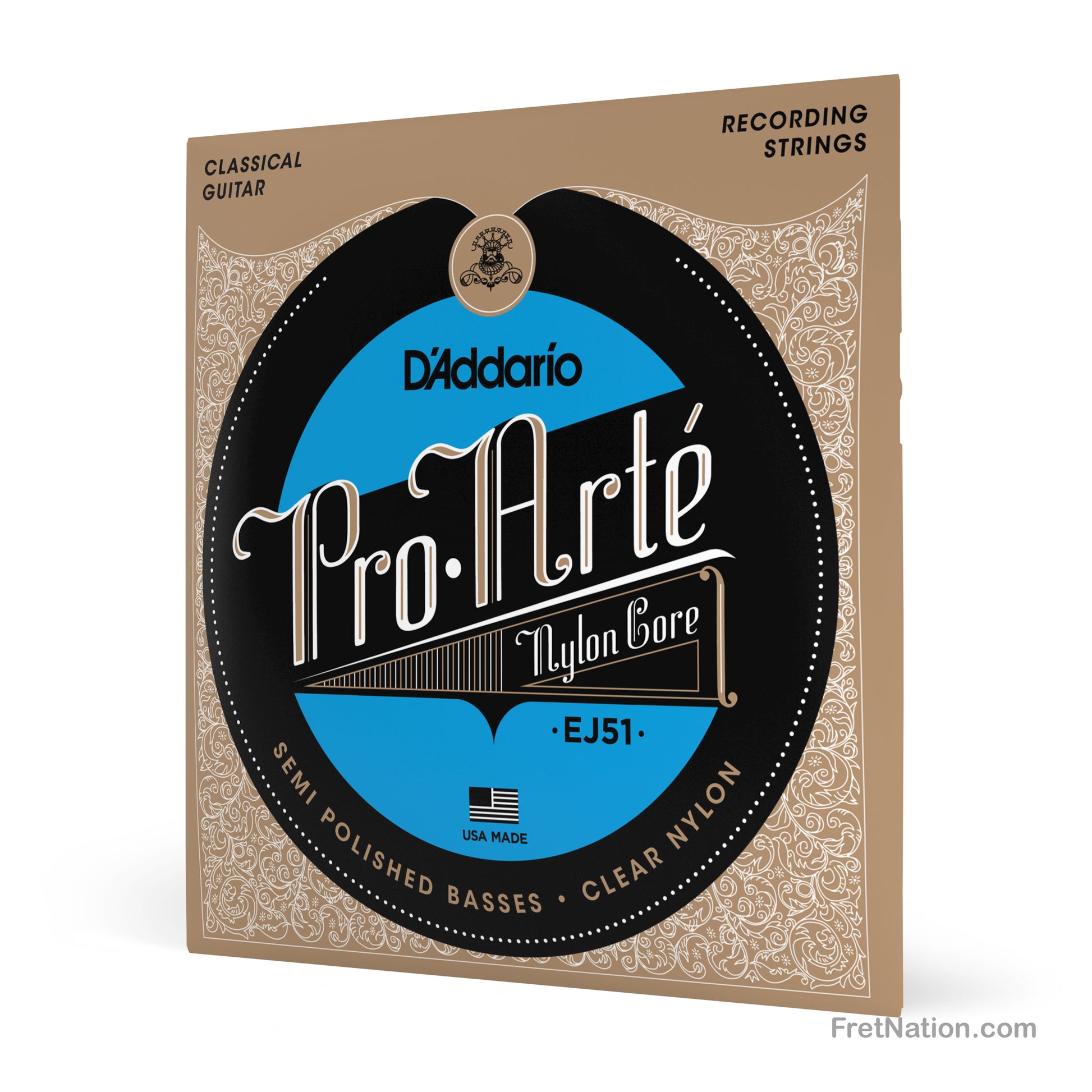 D'Addario D'Addario Pro-Arte Nylon with Polished Basses Classical Guitar Strings - 28.5-42 Hard EJ51