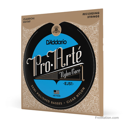 D'Addario D'Addario Pro-Arte Nylon with Polished Basses Classical Guitar Strings - 28.5-42 Hard EJ51