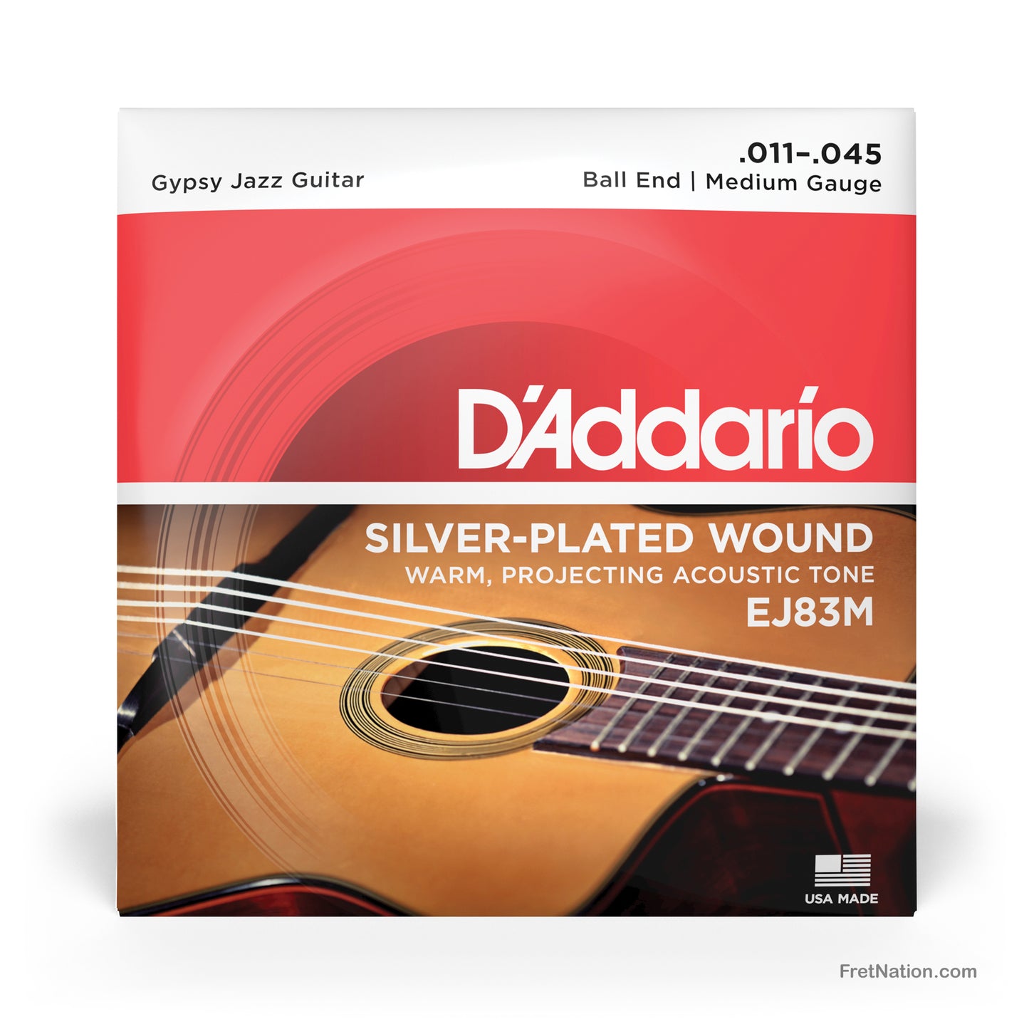 D'Addario D'Addario Gypsy Jazz Acoustic Guitar Strings - Ball End 6-String 11-45 Medium EJ83M
