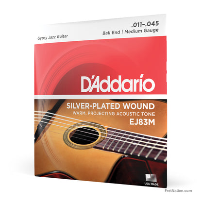 D'Addario D'Addario Gypsy Jazz Acoustic Guitar Strings - Ball End 6-String 11-45 Medium EJ83M