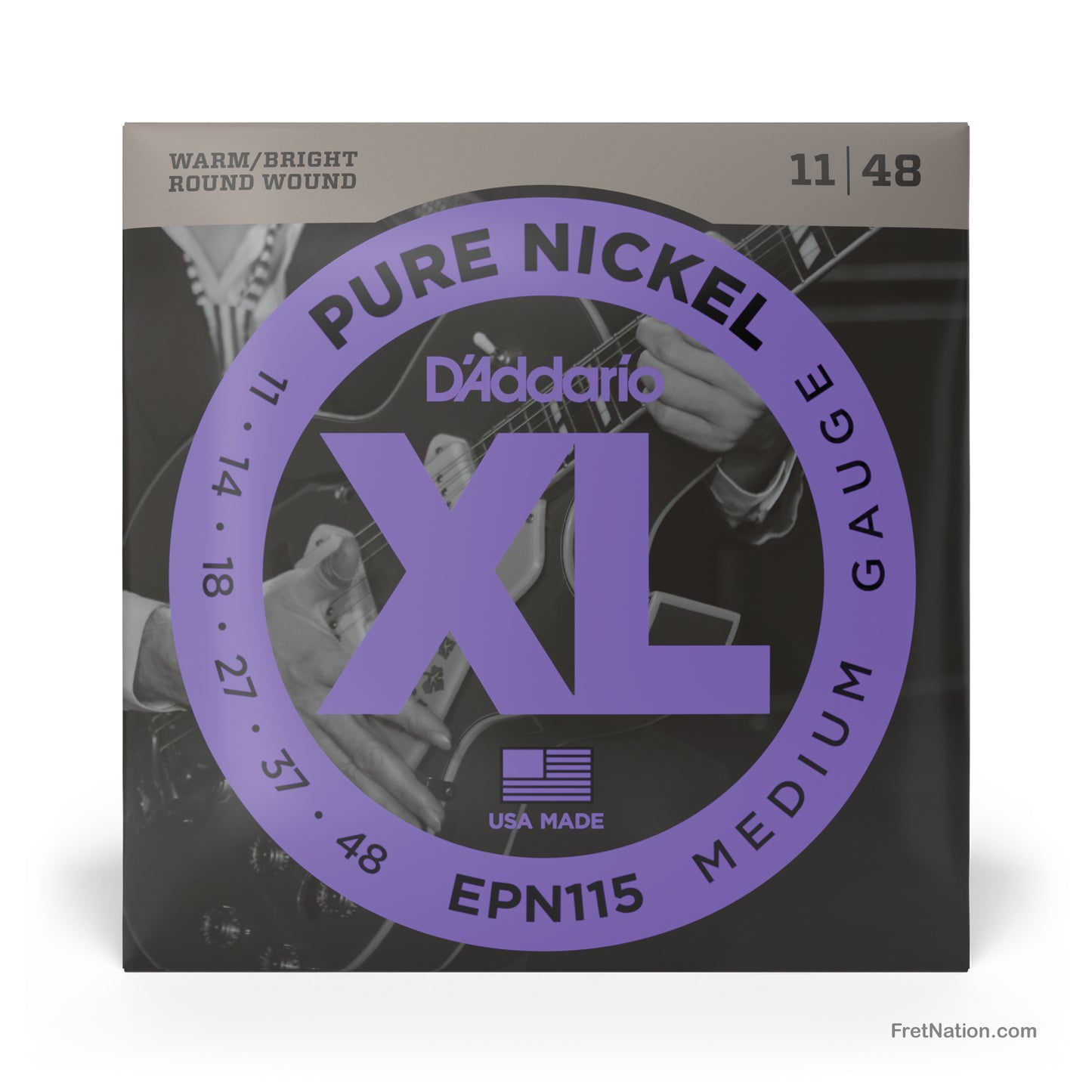 D'Addario D'Addario XL Pure Nickel Guitar String Set - 6-String 11-48 Medium EPN115