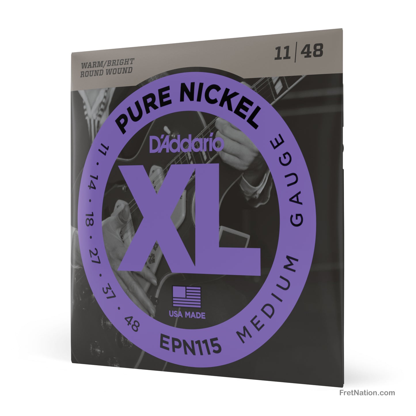 D'Addario D'Addario XL Pure Nickel Guitar String Set - 6-String 11-48 Medium EPN115