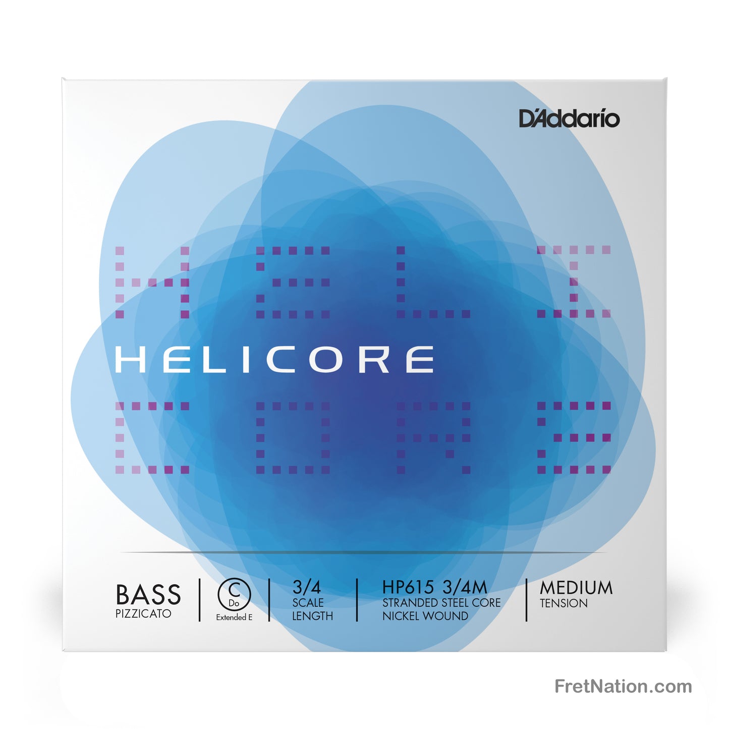 D'Addario D'Addario Helicore Single 3/4 Scale Pizzicato Double Bass C (Extended E) String - HP615 3/4M Medium