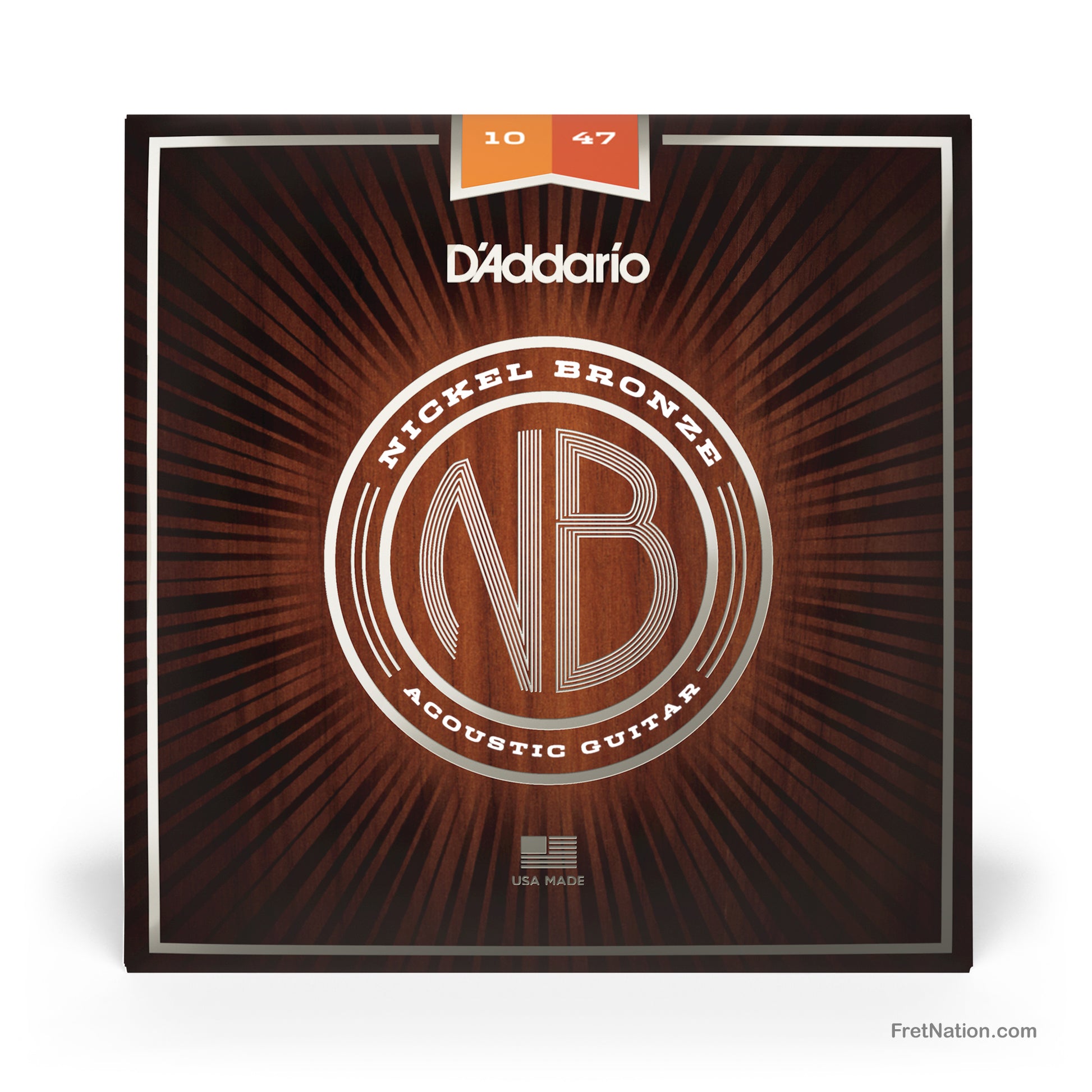 D'Addario D'Addario Nickel Bronze Acoustic Guitar Strings - 6-String 10-47 Extra Light NB1047