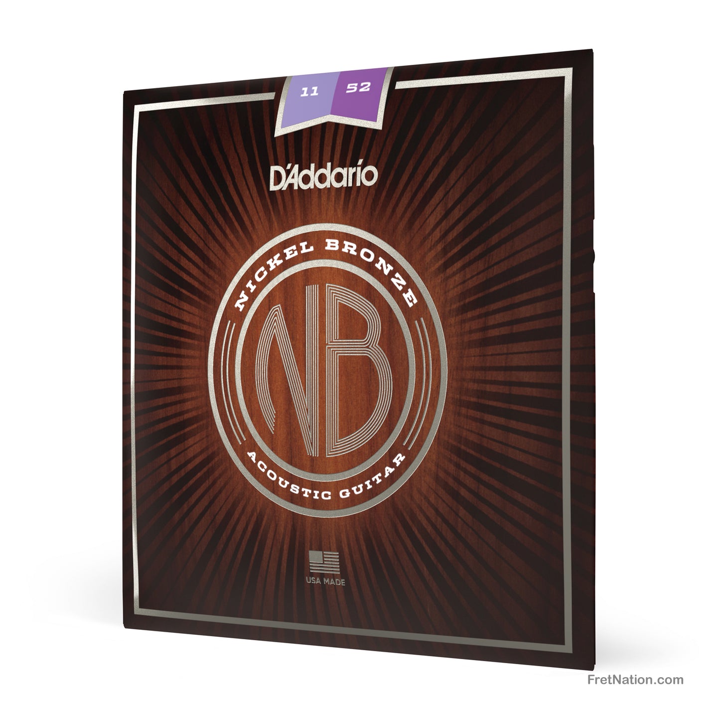 D'Addario D'Addario Nickel Bronze Acoustic Guitar Strings - 6-String 11-52 Custom Light NB1152
