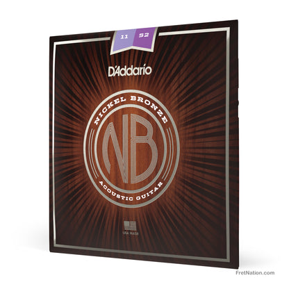 D'Addario D'Addario Nickel Bronze Acoustic Guitar Strings - 6-String 11-52 Custom Light NB1152