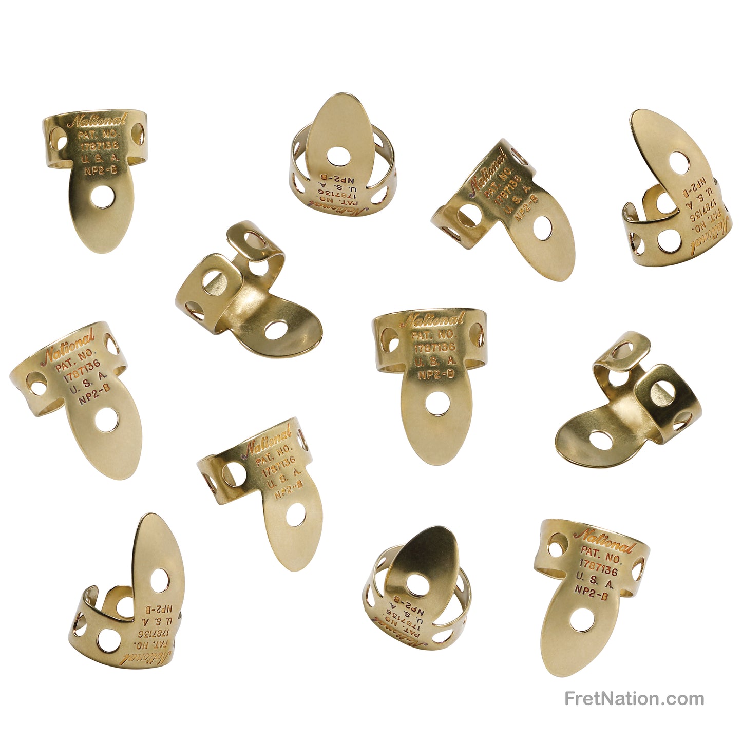 D'Addario D'Addario National Finger Picks Brass 12-pack - NP2B-12