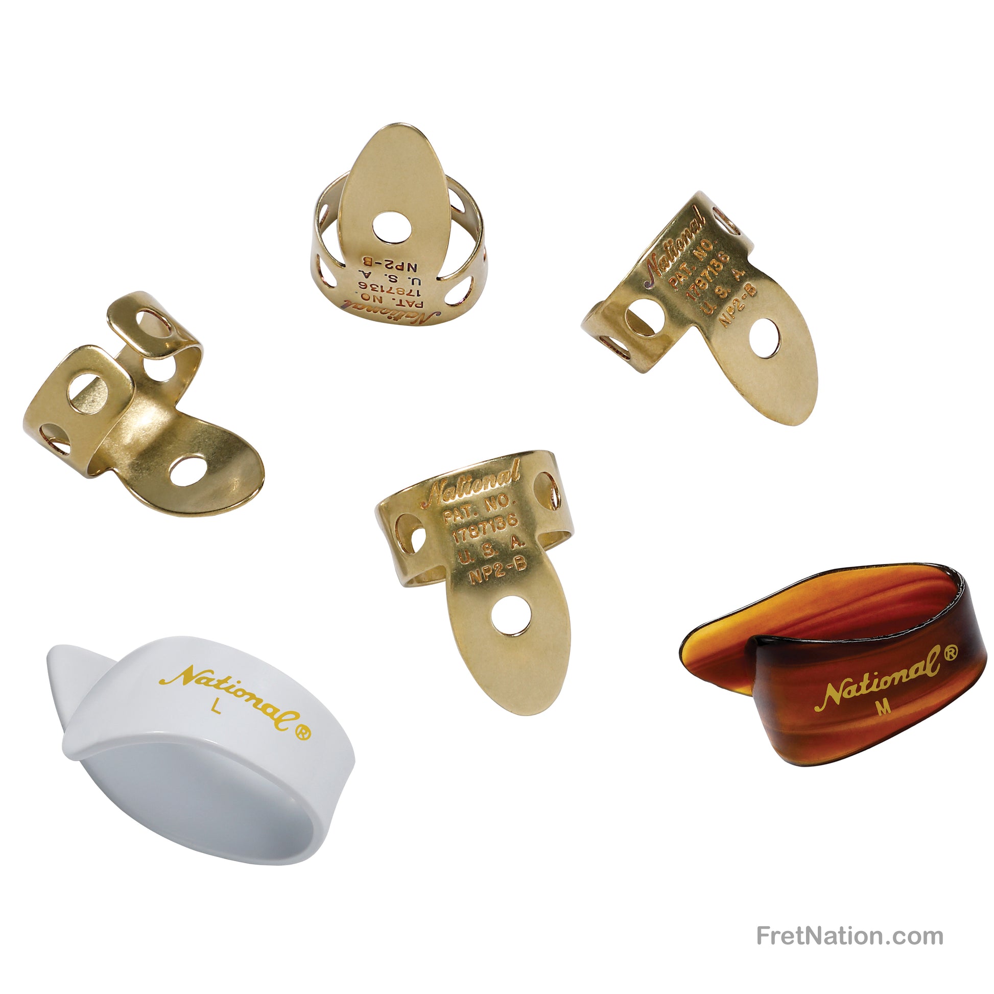 D'Addario D'Addario National Finger Picks Brass 06-pack - NP2B7T8W-06