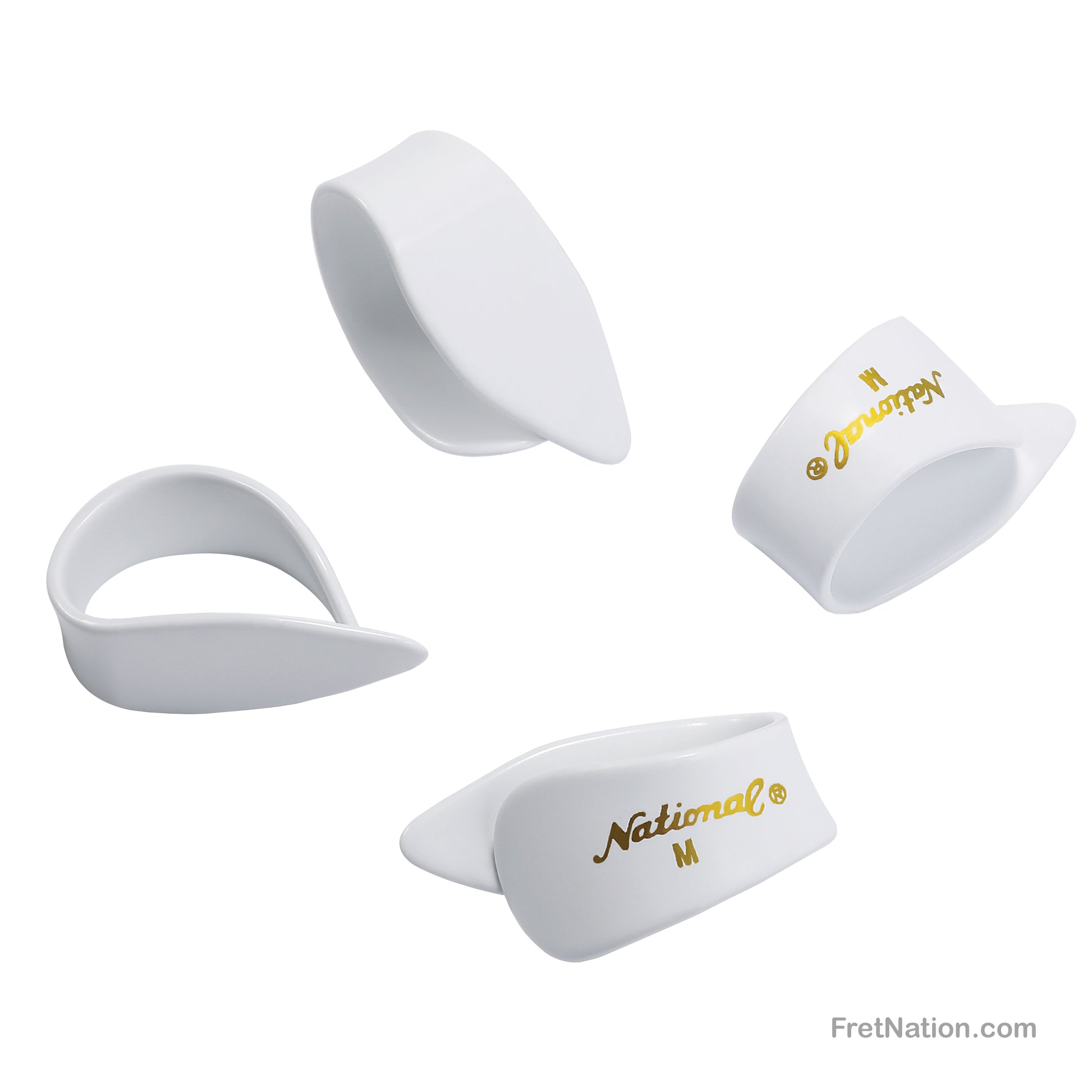 D'Addario D'Addario National Celluloid Thumb Picks Medium 04-pack White - NP7W-04