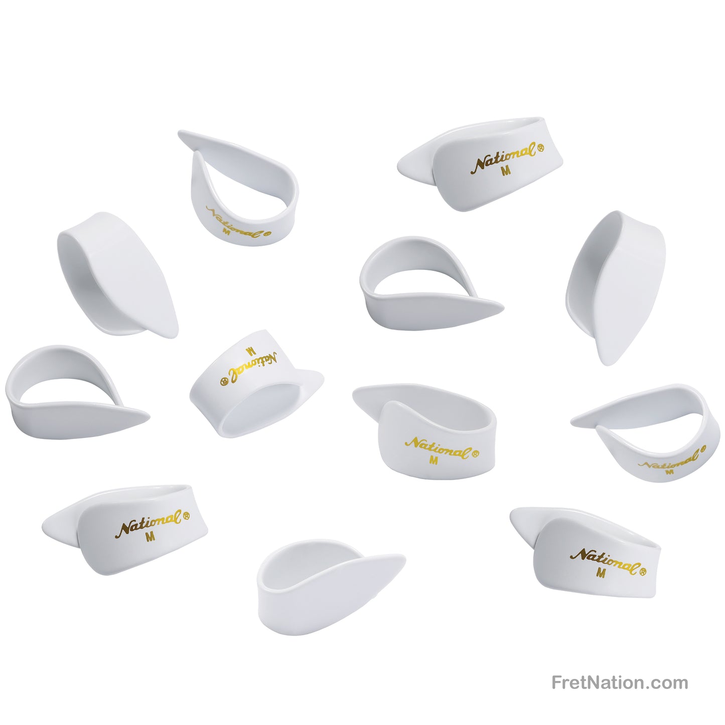 D'Addario D'Addario National Celluloid Thumb Picks Medium 12-pack White - NP7W-12
