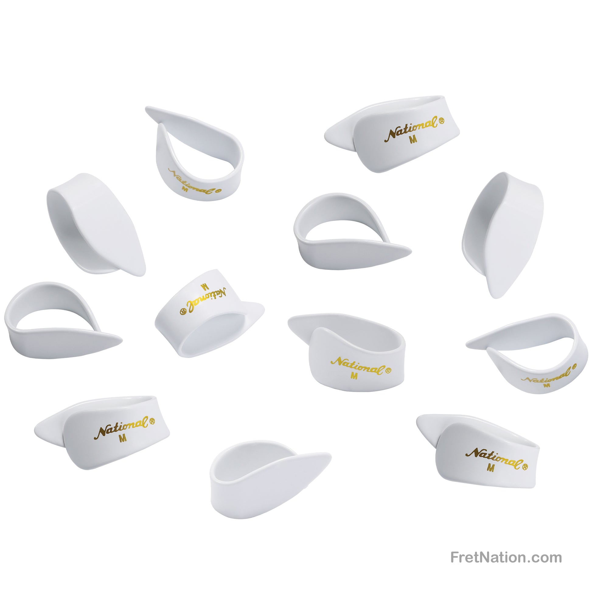 D'Addario D'Addario National Celluloid Thumb Picks Medium 12-pack White - NP7W-12