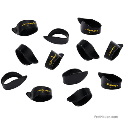 D'Addario D'Addario National Celluloid Thumb Picks Large 12-pack Black - NP8B-12