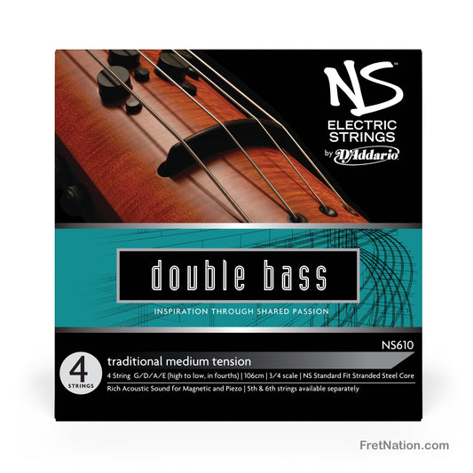 D'Addario D'Addario NS 3/4 Scale Electric Traditional Bass String Set - NS610 3/4M Medium