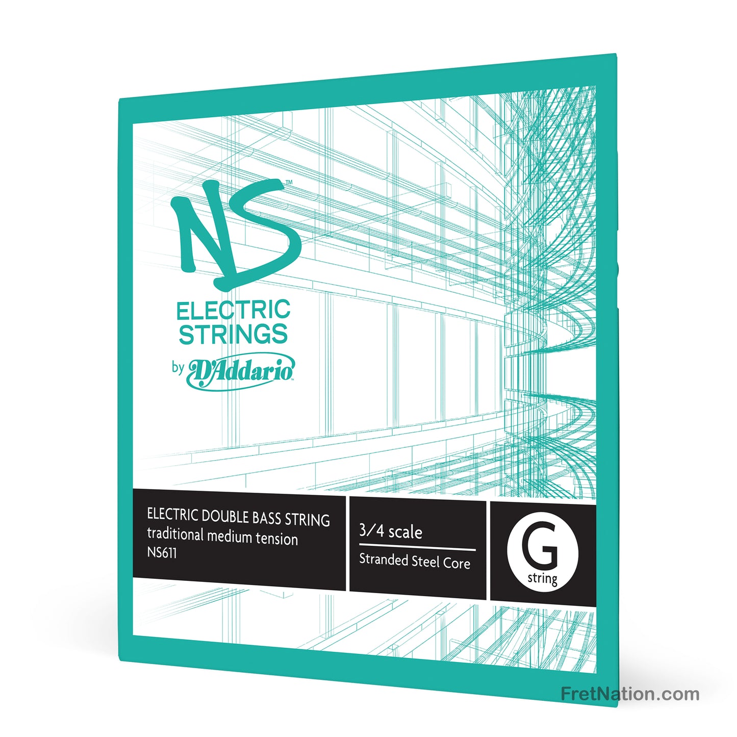 D'Addario D'Addario NS Single 3/4 Scale Electric Traditional Bass G String - NS611 3/4M Medium