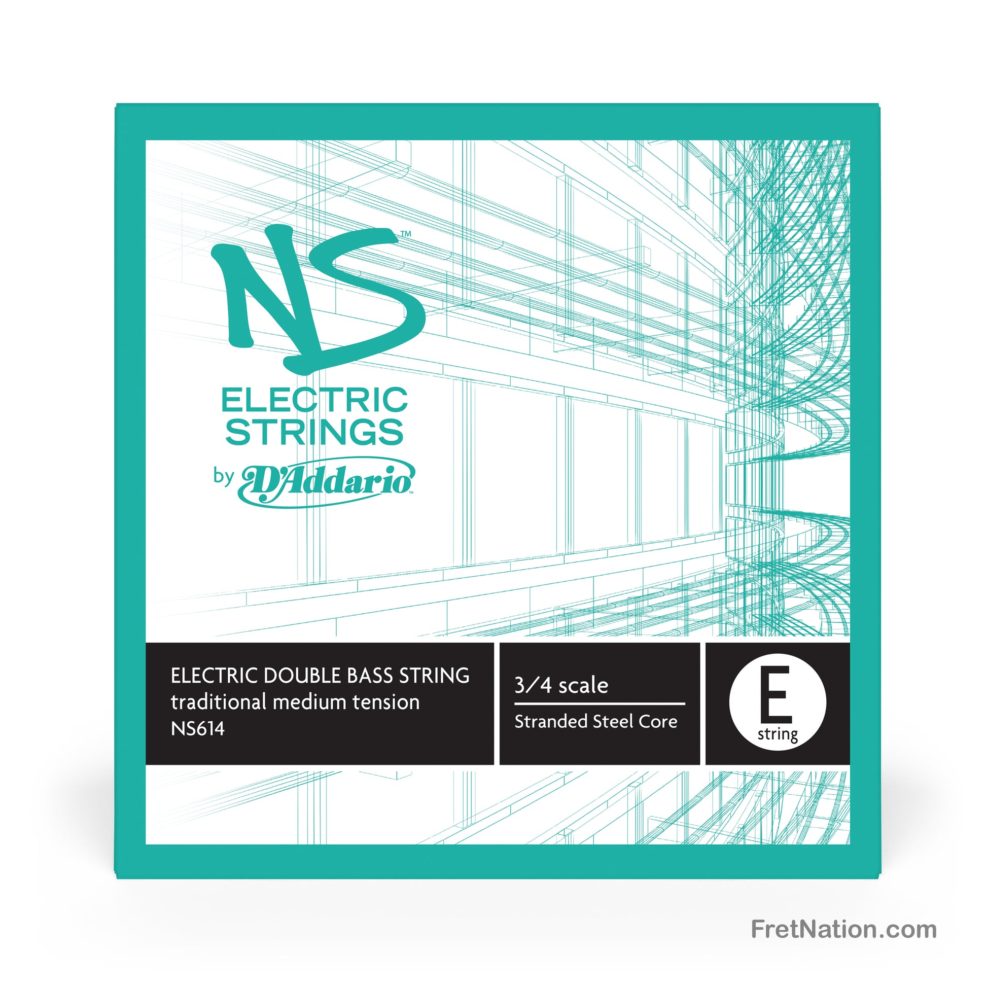D'Addario D'Addario NS Single 3/4 Scale Electric Traditional Bass E String - NS614 3/4M Medium