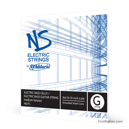 D'Addario D'Addario NS Single 4/4 Scale Electric Bass/Cello G String - NS711 4/4M Medium