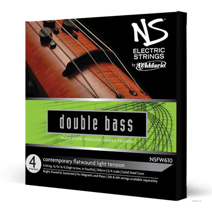 D'Addario D'Addario NS 3/4 Scale Electric Contemporary Bass String Set - NSFW610 3/4L Light