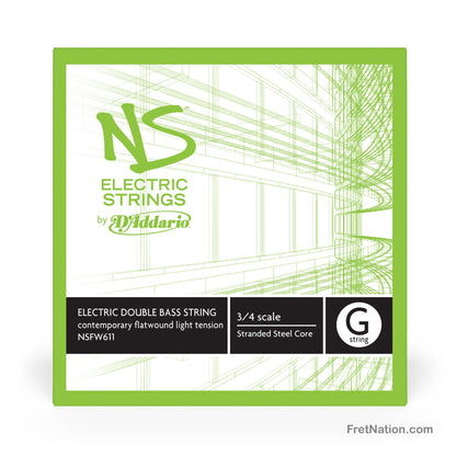 D'Addario D'Addario NS Single 3/4 Scale Electric Contemporary Bass G String - NSFW611 3/4L Light