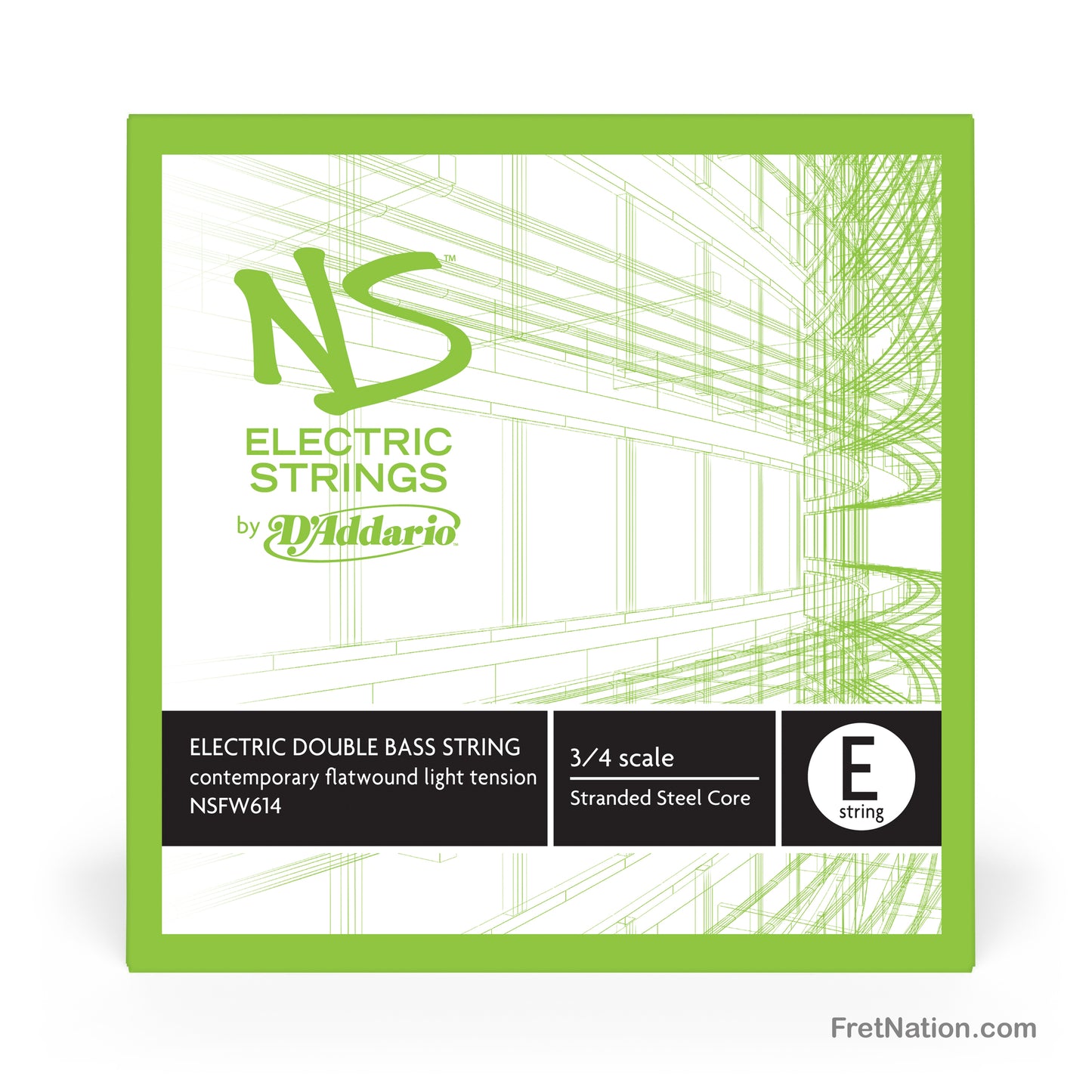 D'Addario D'Addario NS Single 3/4 Scale Electric Contemporary Bass E String - NSFW614 3/4L Light