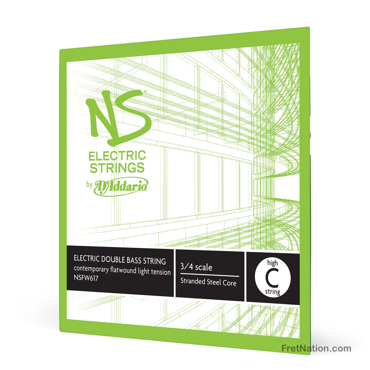 D'Addario D'Addario NS Single 3/4 Scale Electric Contemporary Bass High C String - NSFW617 3/4L Light