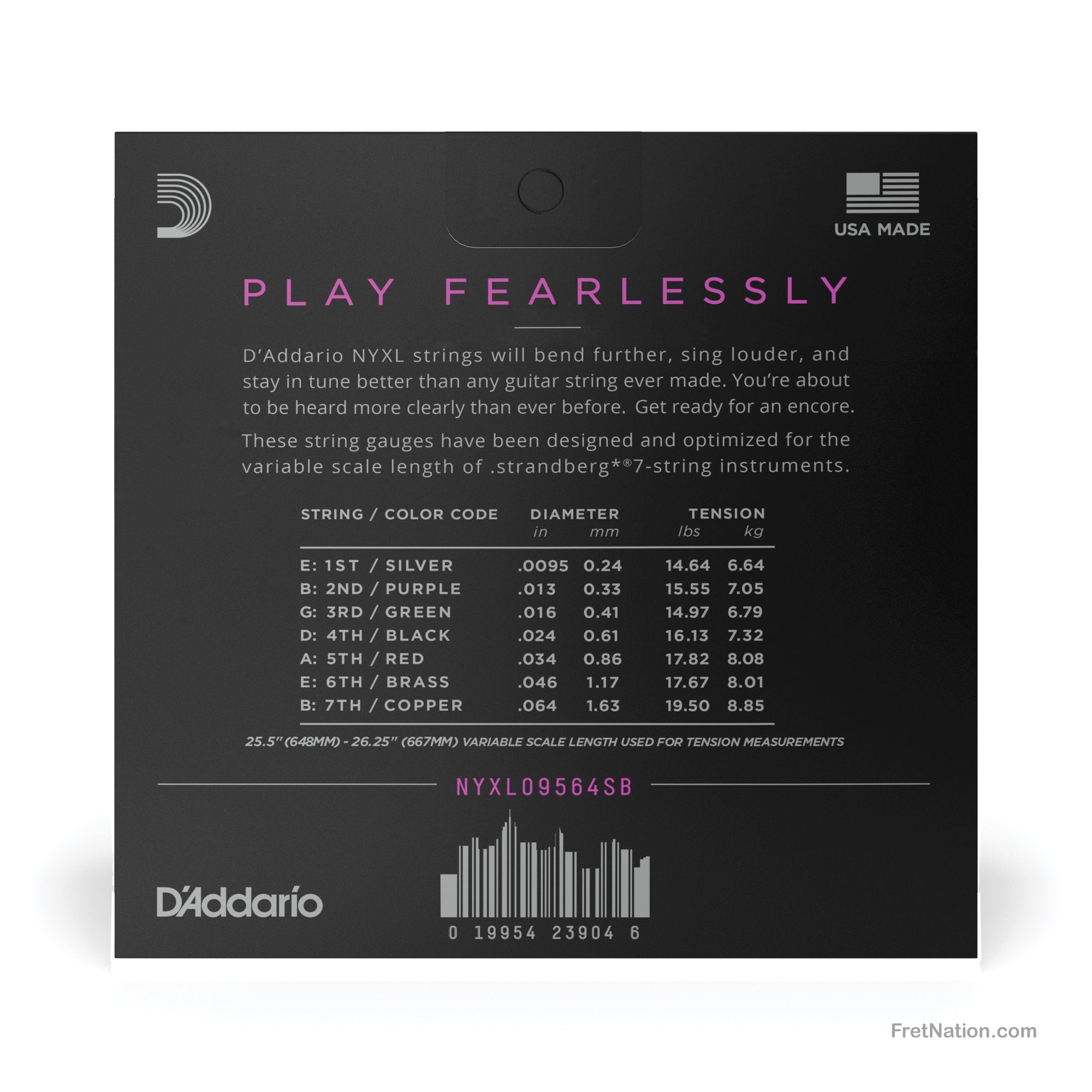 D'Addario NYXL Electric Guitar String Set - 7-String 09.5-64