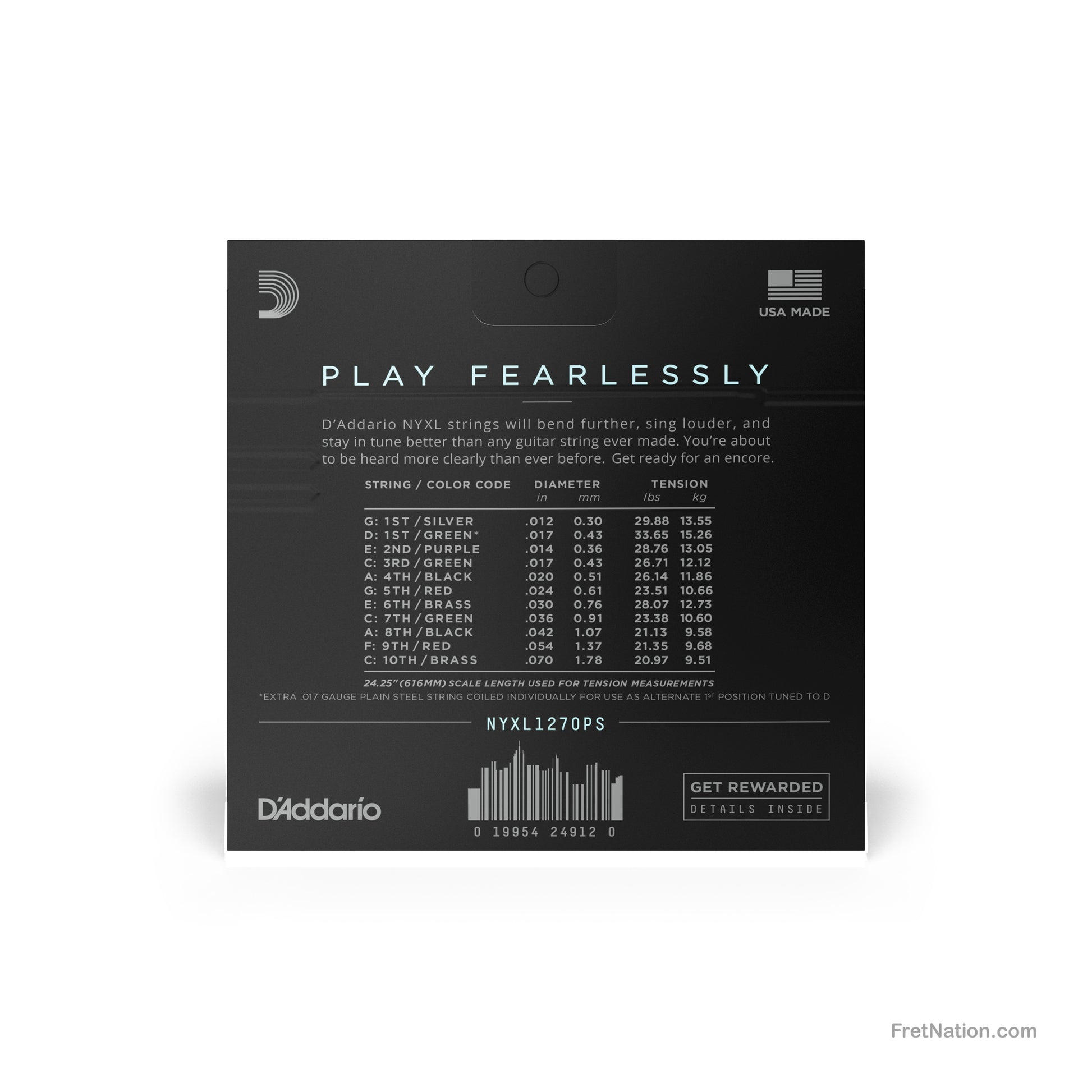 D'Addario D'Addario NYXL Electric Guitar String Set - Pedal Steel 12-70 Custom Medium C6 NYXL1270PS